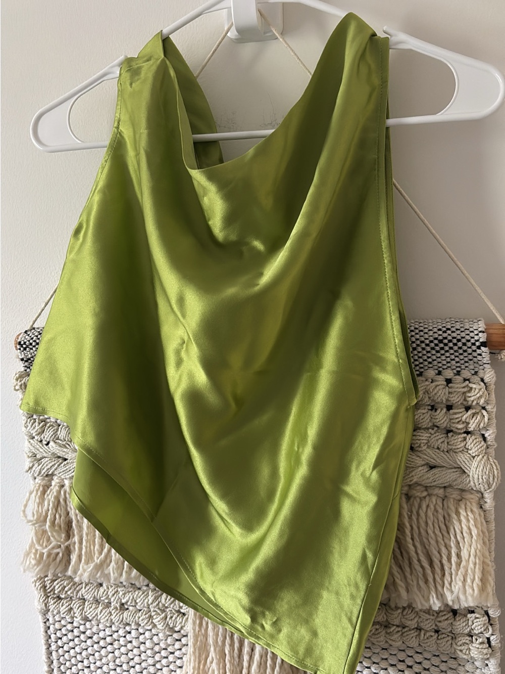 The Sei One Shoulder Silk Blouse in Lime Green Size 4 - Picture 3 of 5